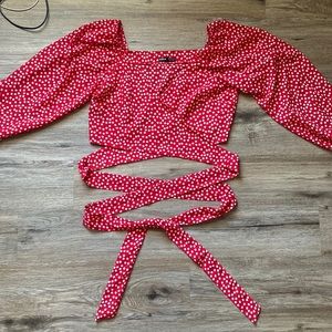 Surplice Wraparound Floral Top